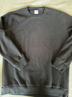 Zara Men's Crewneck Sweater - Charcoal